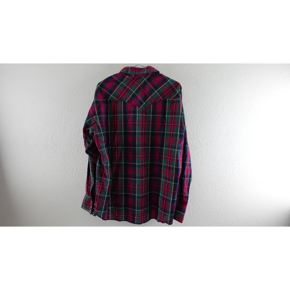 Vintage Wrangler Western Shirt Mens 16.5 Cowboy Cut X-Long Tails Pearl Snap S\ L - Picture 4 of 10